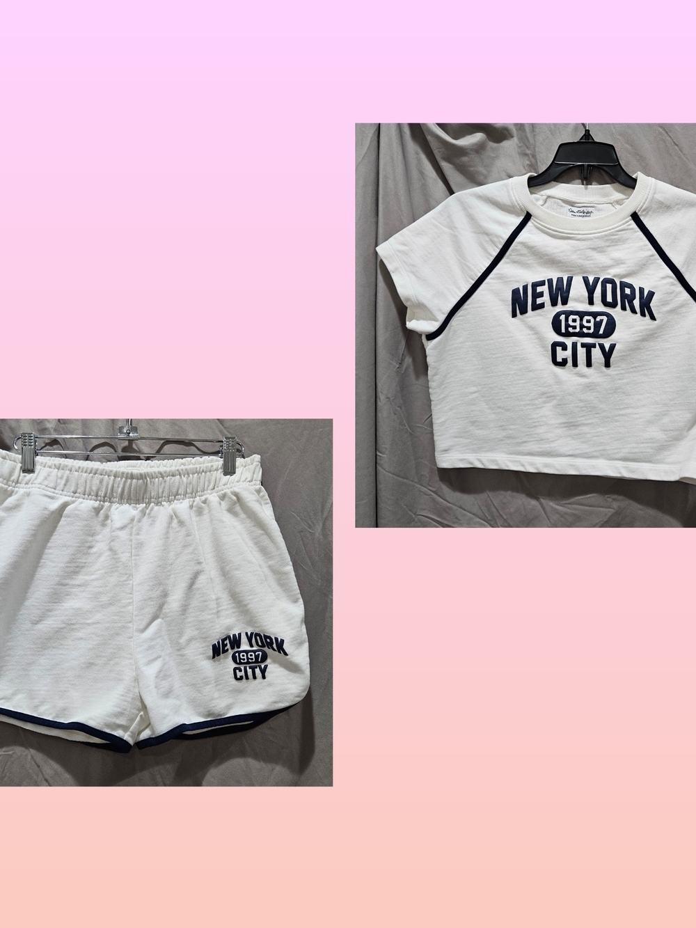 Miss Selfridge White & Navy 'New York City 1997' Short Set